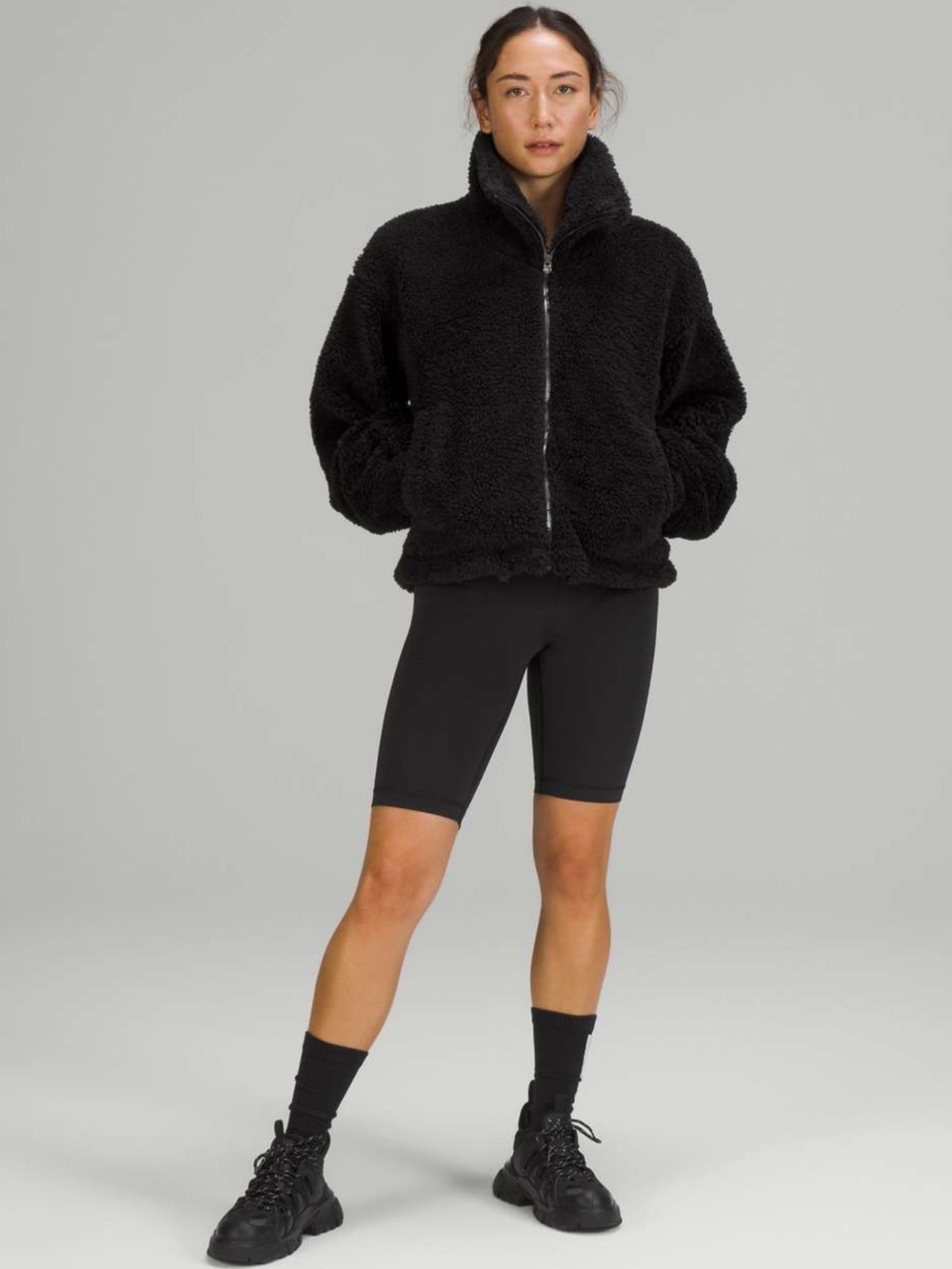 Lululemon Cinchable Fleece Zip-Up Black Size 2 Style#LW3FBIS